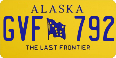 AK license plate GVF792