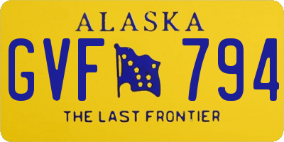 AK license plate GVF794