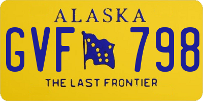 AK license plate GVF798