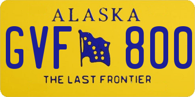 AK license plate GVF800