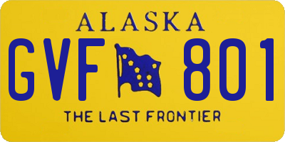 AK license plate GVF801