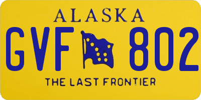 AK license plate GVF802