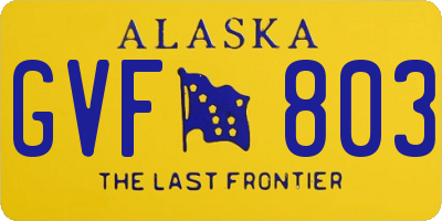 AK license plate GVF803