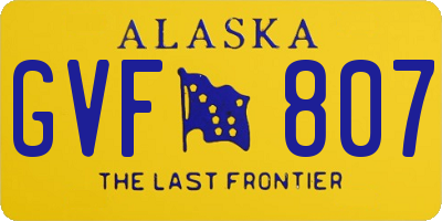 AK license plate GVF807