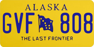 AK license plate GVF808