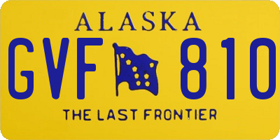 AK license plate GVF810