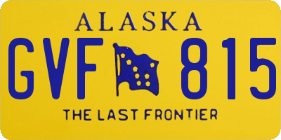 AK license plate GVF815