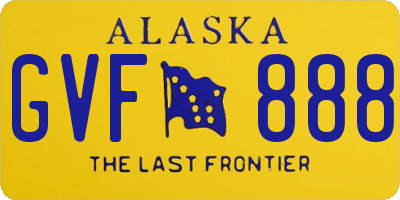 AK license plate GVF888