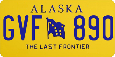 AK license plate GVF890