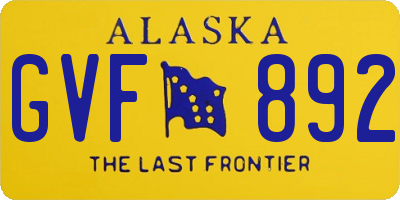 AK license plate GVF892