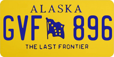 AK license plate GVF896