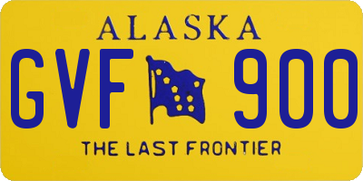 AK license plate GVF900