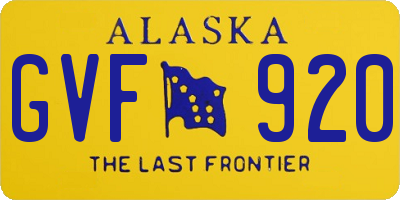 AK license plate GVF920