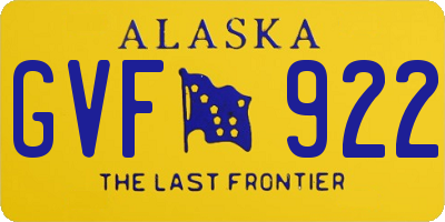 AK license plate GVF922