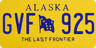 AK license plate GVF925