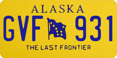 AK license plate GVF931