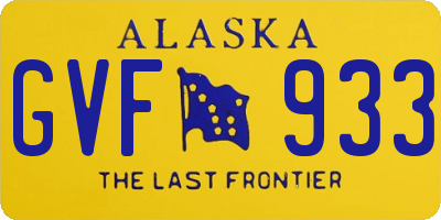 AK license plate GVF933