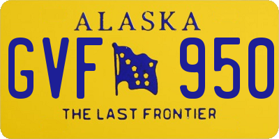 AK license plate GVF950