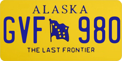 AK license plate GVF980