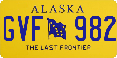 AK license plate GVF982