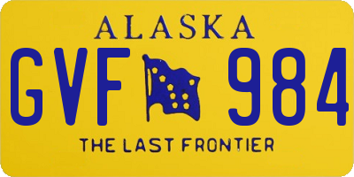 AK license plate GVF984