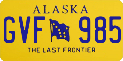 AK license plate GVF985