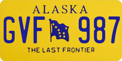 AK license plate GVF987