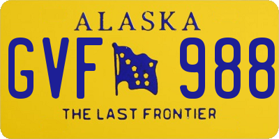 AK license plate GVF988