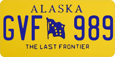 AK license plate GVF989