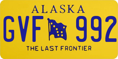 AK license plate GVF992