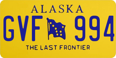 AK license plate GVF994