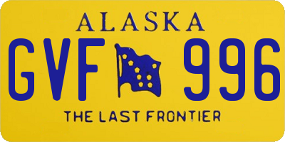 AK license plate GVF996