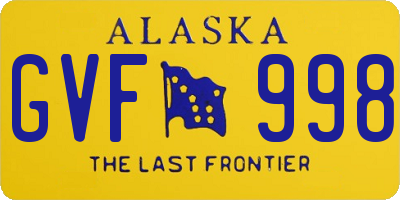 AK license plate GVF998