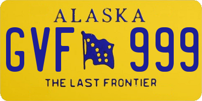 AK license plate GVF999