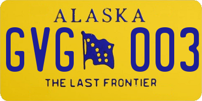 AK license plate GVG003