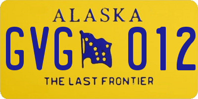 AK license plate GVG012