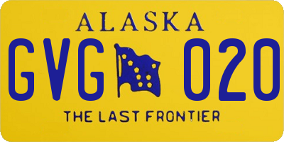 AK license plate GVG020