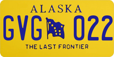 AK license plate GVG022