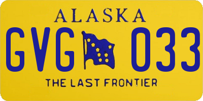 AK license plate GVG033