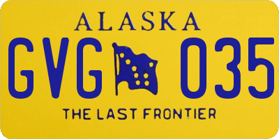 AK license plate GVG035