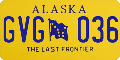 AK license plate GVG036