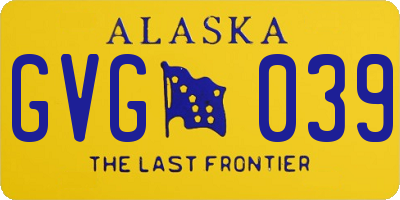 AK license plate GVG039