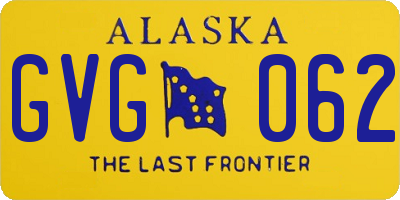 AK license plate GVG062