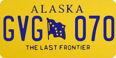 AK license plate GVG070