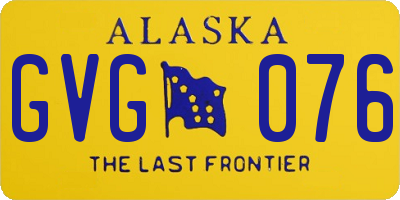 AK license plate GVG076