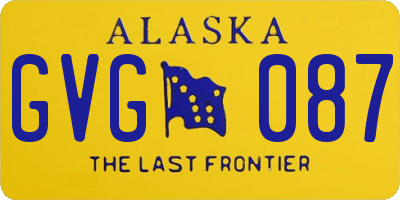 AK license plate GVG087