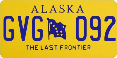 AK license plate GVG092