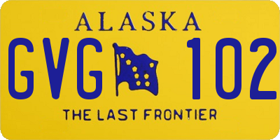 AK license plate GVG102