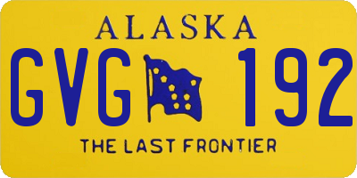 AK license plate GVG192