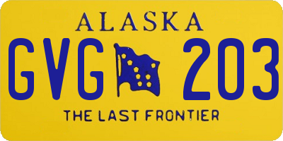 AK license plate GVG203